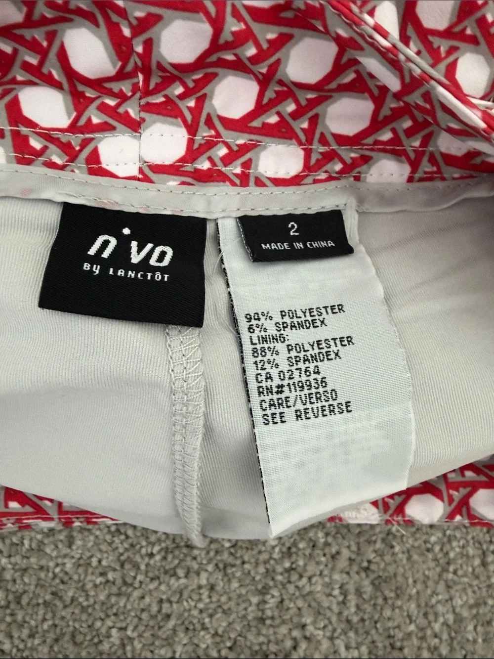Red Patterned golf skort - Picture 4 of 5